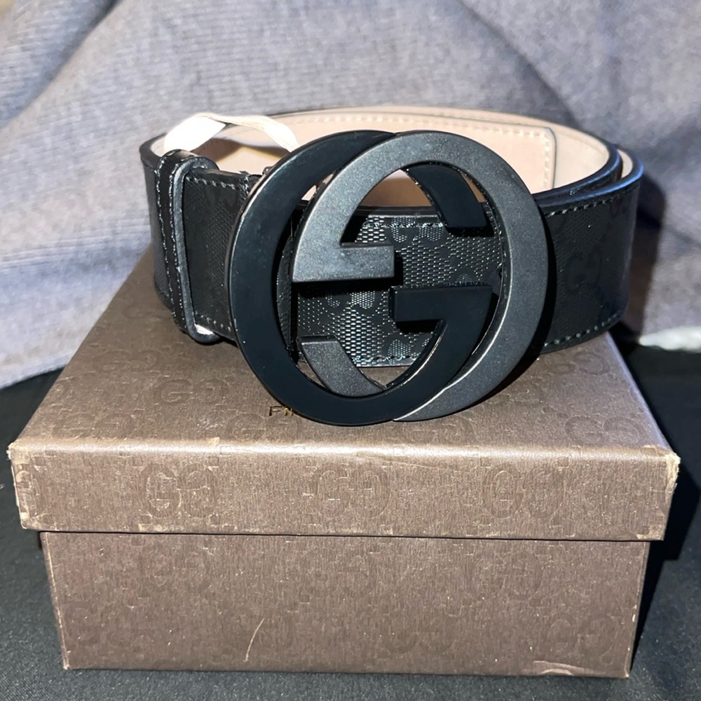 All Black Gucci Belt. Worn only a couple times.